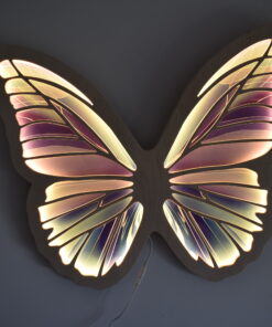 Natlampe - Butterfly Purple/mint